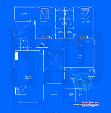 Blueprint Plan With House Architecture Kerala Home Design And Floor Plans