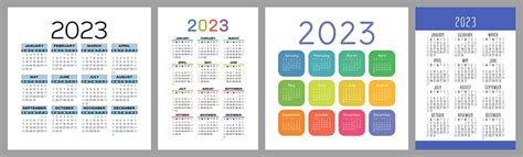 Calendar 2023 2023 Year Calendar Vector Art Png Images Free Download