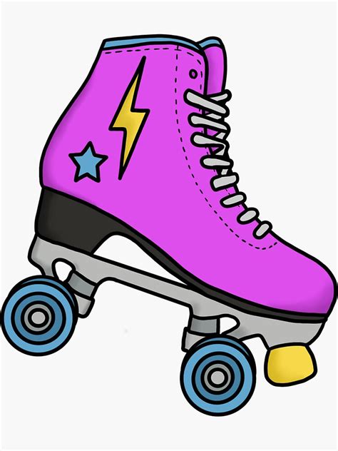Pink Roller Skate Sticker For Sale By Squidink02 Redbubble