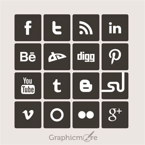 Simple Social Media Icons Free Vector Design