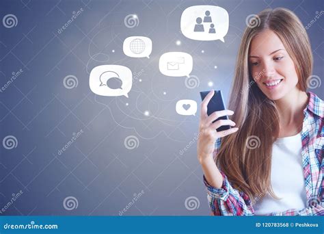 Hipster Girl And Social Media Icons Stock Photo Image Of Download