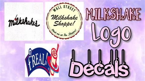Roblox Bloxburg Milkshake Logo Decal Ids Youtube