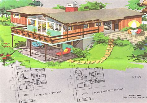 National House Plan Service House C 6106 1960 Midcentury House Plans