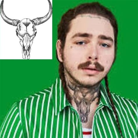 TEMPORARY TATTOO Post Malone Bison Skull Post Malone Face Etsy France