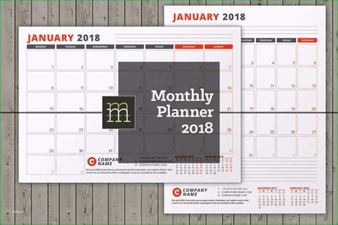 Toll Editierbare Monatliche Kalender 2018 Indesign Vorlage Kostenlos