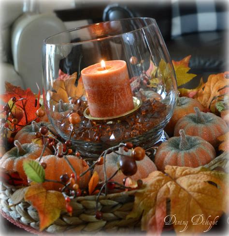 Centerpieces can recycle books and magazines. Dining Delight: Fall Coffee Table Centerpiece