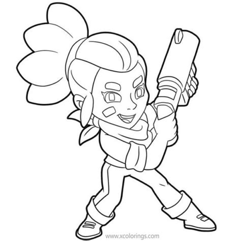 Brawl Stars Coloring Pages Shelly Black And White