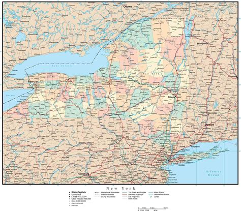 New York State Map With Towns And Cities United States Map