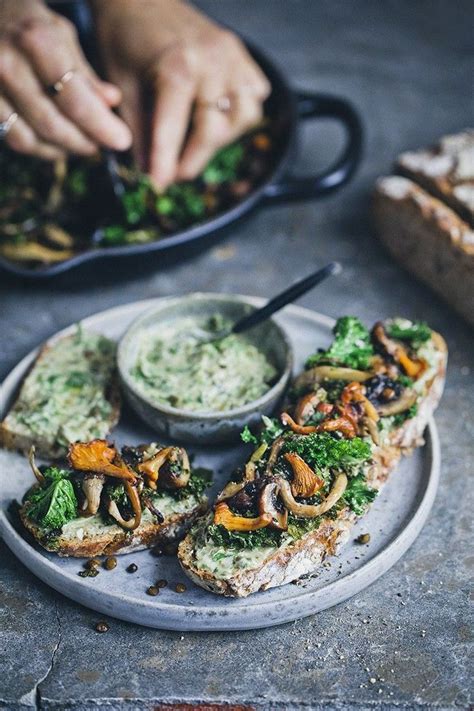 Sourdough Sandwich With Mushroom Kale And Lentils Green