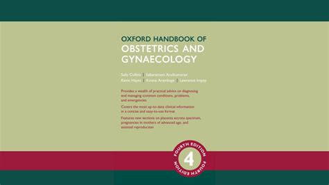 newly updated 4th edition of the oxford handbook of obstetrics and gynaecology medical school