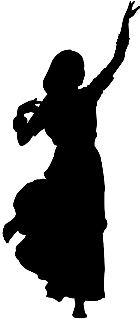 Indian Dancer Silhouette Free Vector Silhouettes