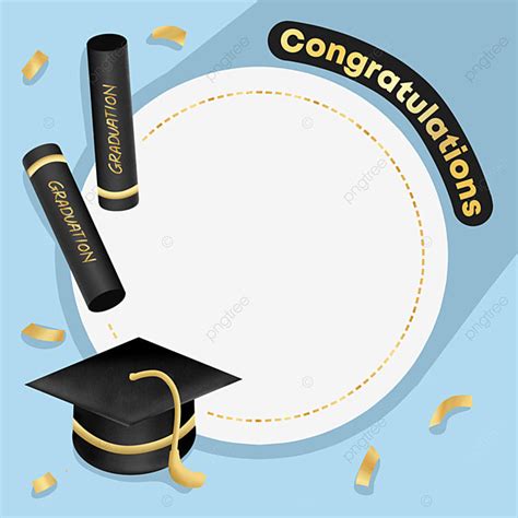 Twibbon Social Media Png Picture Blue And Gold Graduation Certificate