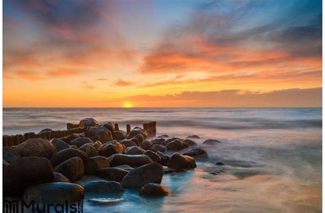 Ocean Beach Sunset Wall Mural