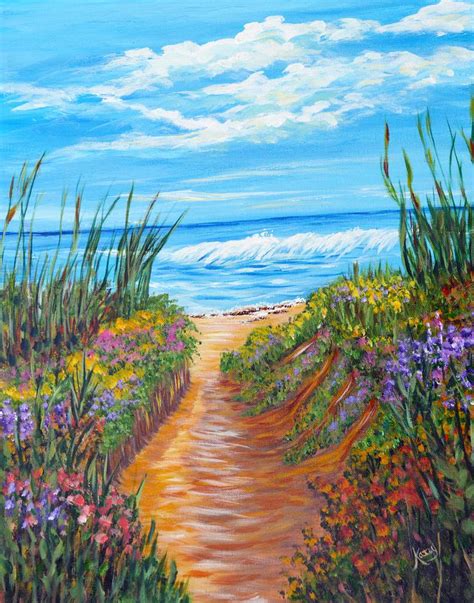 Ocean Beach Seascape Landscape Sandy Beach Ocean Painting Painting