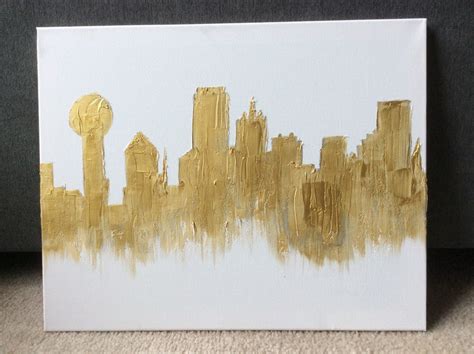 Gold Dallas Skyline Etsy