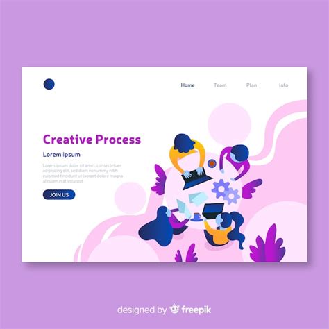 Free Vector Creative Process Concept Landing Page Template