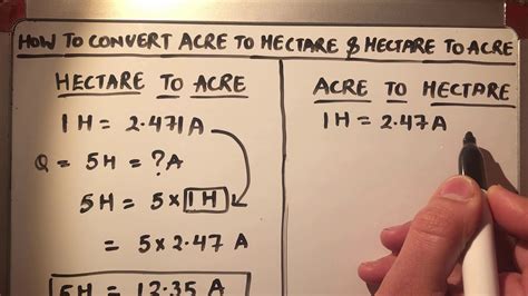 This in square meters results in 10,000 m². HOW TO CONVERT ACRE TO HECTARE AND HECTARE TO ACRE - YouTube