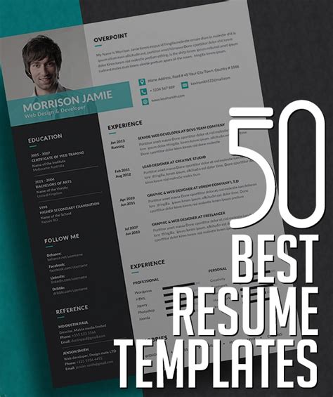 50 Best Resume Templates Graphic Design Junction