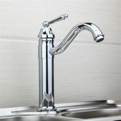 Modern Luxury Kitchen Sink Faucet Chrome Polished Long Spout Faucet