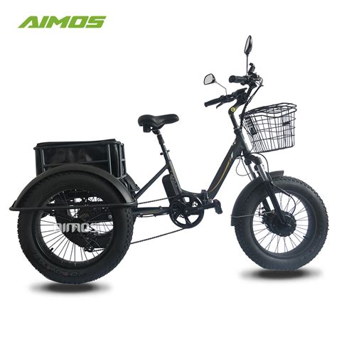 48v 750w Fat Tire Folding 3 Wheel Cargo Electric Tricycle China