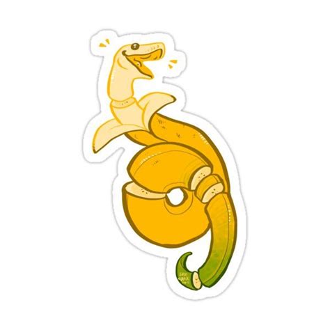 Banana Snek Sticker By Artsydudejude Cute Drawings Snake Drawing