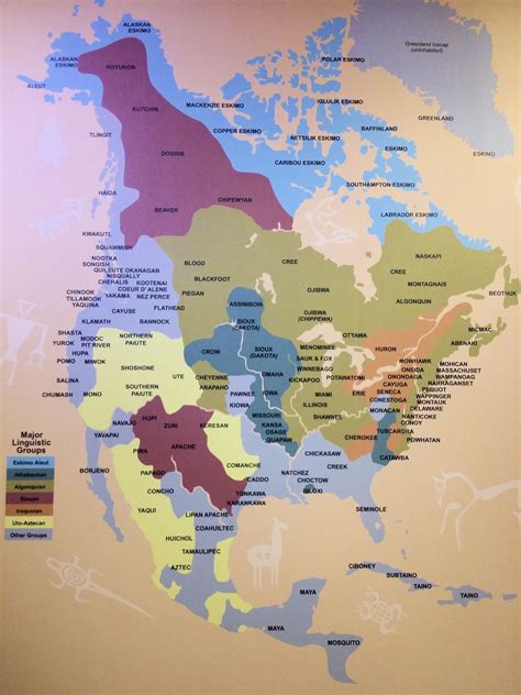 Color Coded Map Outlining Locations Of Various Native American Tribes