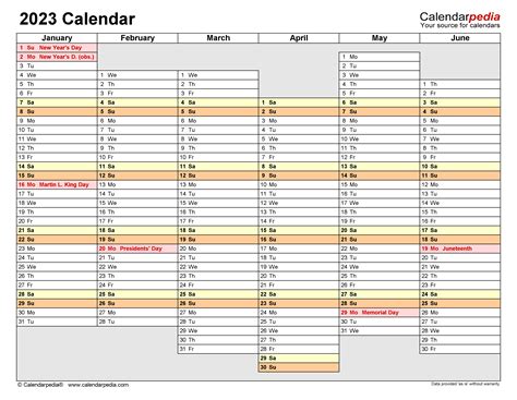 Free Excel Calendar Template 2023 Customize And Print
