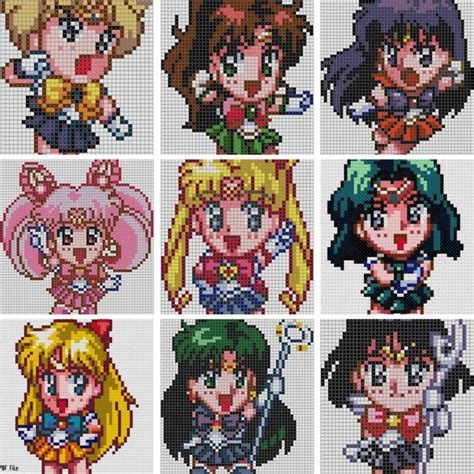 Less than 100 lines of code with a little html, css, jquery, and an erb compiler. Sailor Moon Cross Stitch Pattern Set - Comes with 10 Chibi ...