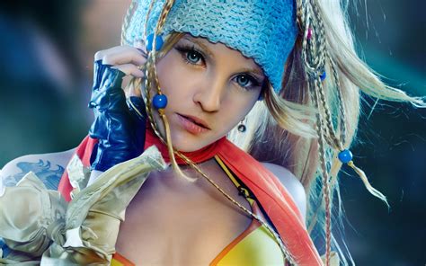 Wallpaper Women Cosplay Model Blonde Anime Blue Eyes Final Fantasy Clothing Rikku