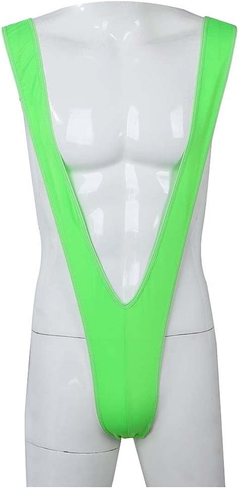 Sodial Mankini Borat Maillot De Bain Fluorescent Vert String Homme Slip Deguisement Taille