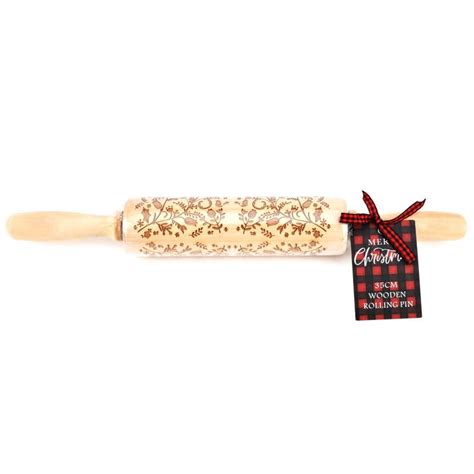 Merry Christmas Embossed Rolling Pin T Idea For Bakers