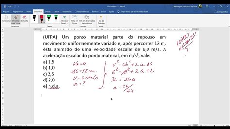 Um Ponto Material Parte Do Repouso Em Movimento Uniformemente Variado