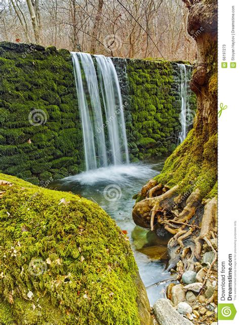 Waterfall In Winter Forest On Crazy Mary River Belasitsa