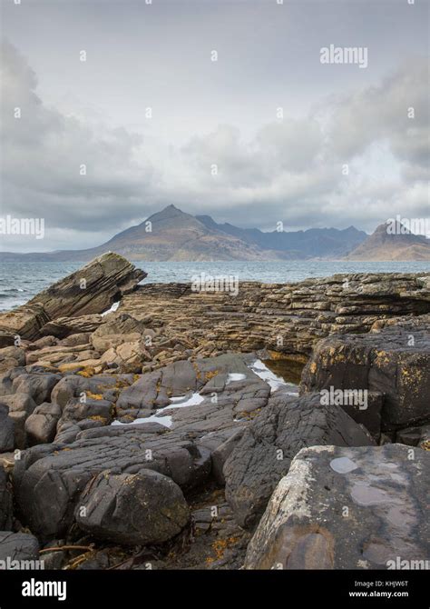 The Rugged Landscape Of Elgol Isle Of Skye Scottish Highlands Stock