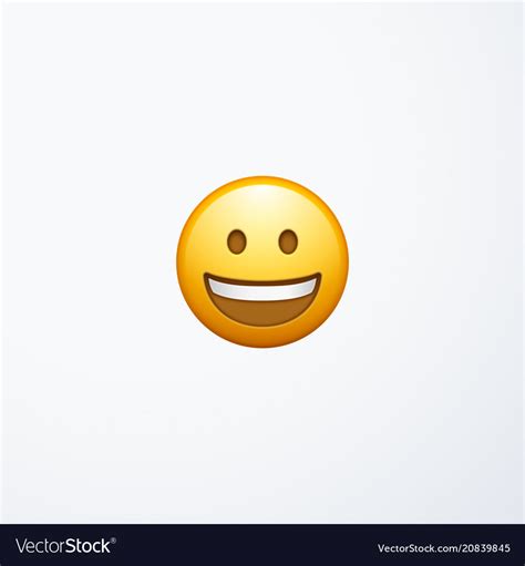 Smiling Emoticon Isolated On White Background Vector Image