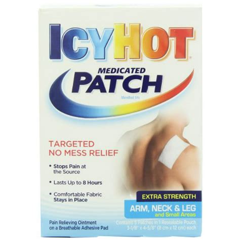 2 Pack Icy Hot Extra Strength Medicated Patch Small 5 Each