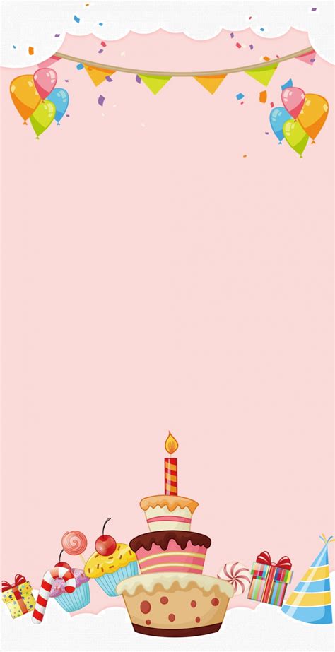Happy Birthday Cartoon Cute Birthday Invitation Background Wallpaper