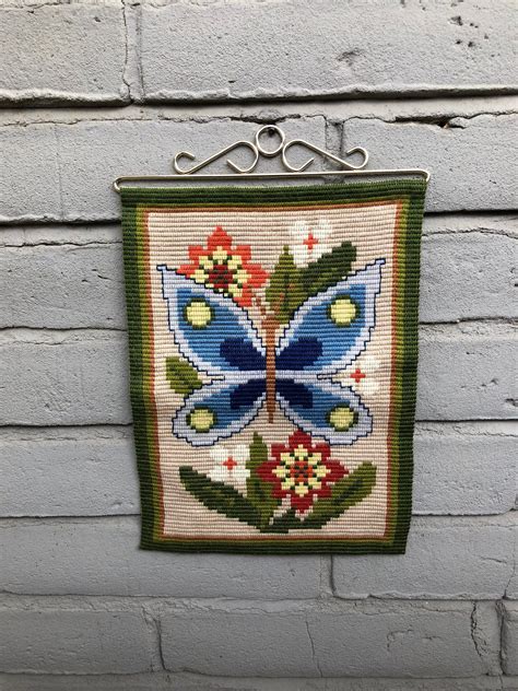Vintage Wall Hanging Tapestry Embroidered Scandinavian Etsy