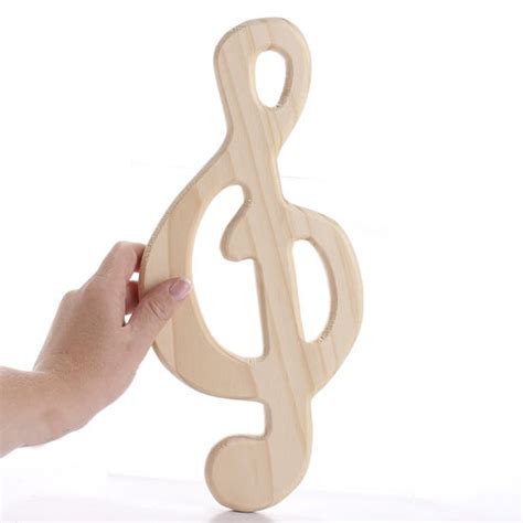 Unfinished Bold Wood Treble Clef Word And Letter Cutouts Wood