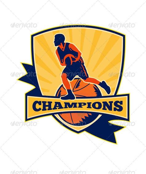 Basketball Player Dribbling Ball Retro Graphicriver Illustration Of A
