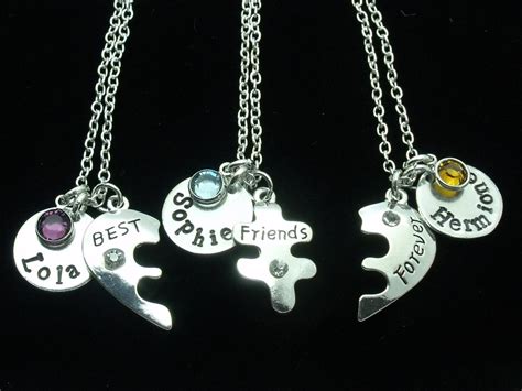 Three 3 Best Friend Necklaces 3 Bff Necklaces 3 Bff T