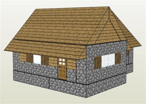 Papermau Minecraft A Village House Paper Model In Minecraft Styleby