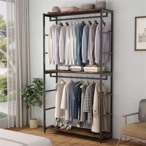 Tribesigns Freestanding Closet Organizer With Double Hanging Rods 3
