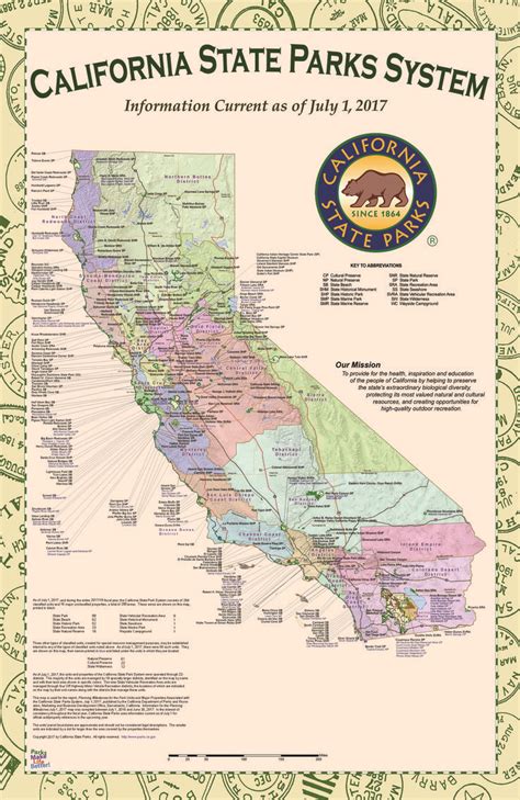 California State Parks System Map California State State Parks