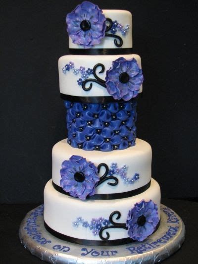 Elegant romantic florals presented in form of hauté edible art. Purple retirement cake By Cathy230 on CakeCentral.com ...