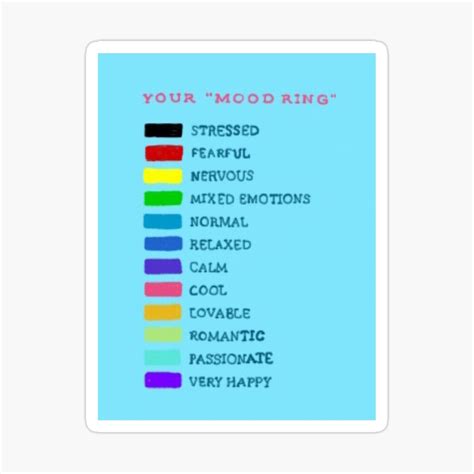Mood Ring Color Chart For Kids  Kristins Traum