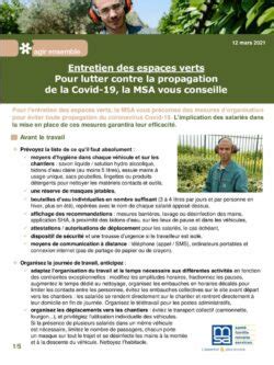 Msa Sant S Curit En Agriculture Covid Entretien Des Espaces