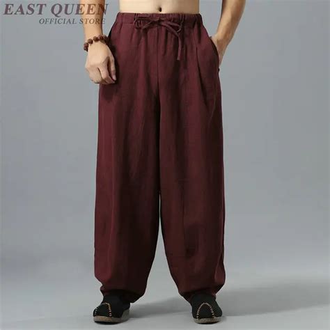Chinese Traditional Kung Fu Wushu Pants Clothing For Men Male Linen
