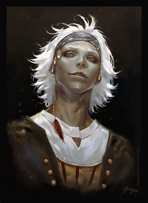 Piratical Gentleman White Hair Dark Elf Man Male