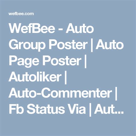 See more of fb groups auto poster tool on facebook. WefBee - Auto Group Poster | Auto Page Poster | Autoliker ...